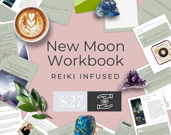 New Moon Workbook, Journal, Meditation, Ritual, Affirmation, Visualisation