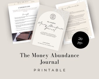 Money Abundance Journal - Money Mindset Journal - Coaching - Limiting Beliefs - Mindfulness - ACT - Manifesting