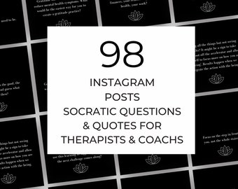 98 Instagram Quotes - Therapist - Life Coach - Spiritual Coach - Counsellor - Templates - Pack - Psychologist - Bundle - Templates - Black