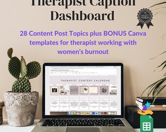 4 Weeks of What to Post Content Ideas for Therapists Working With Women With Burnout - BONUS Canva graphics included