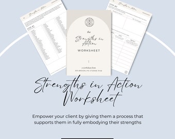 Therapist Worksheet - Resource - Strengths - Empowerment - Therapy Resource - Psychologist - Counsellor - Coach - Printable - PDF