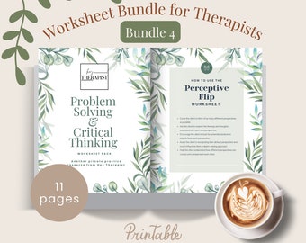 Bundle 4: Therapist Client Worksheet Bundle for Problem Solving & Critical Thinking, Counselor, Counsellor,  Therapy Resources