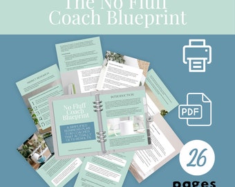 No Fluff Coach Blueprint: A Simple Business Plan for Coaches That Gets Results | Coach | Business Plan | Mint | Instant Download | PDF