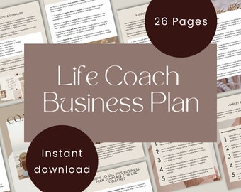 Life Coach Business Plan, Instant Download, Beige Aesthetic, 26pages