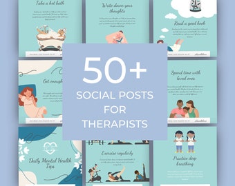 Social Media Templates Therapists - Therapist Templates - Social Media for Therapists - Psychologist - Counsellor - Counselor - Social Work