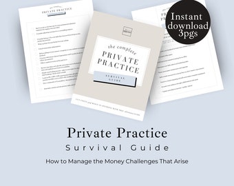 Therapist Private Practice Survival Guide - Mental Health - Small Biz - Beige - PDF - Guide - Finances - COVID