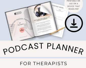 Podcast Planner, Podcast Episode Journal, 30 Day Challenge, Podcast Resources, Podcast Analytics, Podcast Printable Planner, RM2, Therapist