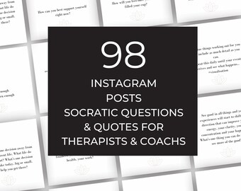 98 Instagram Post Templates - Social Media - Therapists - Coach - White - Canva - Counsellors - Psychologist - Counselor - Engagement