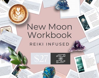 New Moon Workbook, Journal, Meditation, Ritual, Affirmation, Visualisation