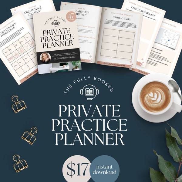 Therapist Planner INSTANT DOWNLOAD, Start a Private Practice, Therapist Marketing, Psychologist, Counsellor, Psychologist Business Plan