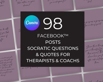 Bundle of 98 Engagement Boosting Posts for Therapist | Instagram | Canva | Edit | Instant Download | Purple | Social Media Templates | Coach