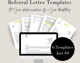 Referral Correspondence Templates for Therapists, Word, Editable, Customisable, Counsellors, Psychologists