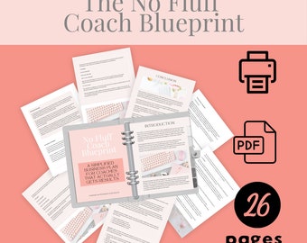 No Fluff Coach Blueprint: A Simple Business Plan for Coaches That Gets Results | Coach | Business Plan | Pink | Instant Download | PDF