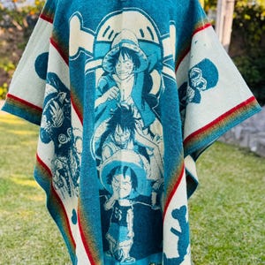 Anime Alpaca Poncho,  Poncho unisex hooded Alpaca wool cape exclusive design, one size