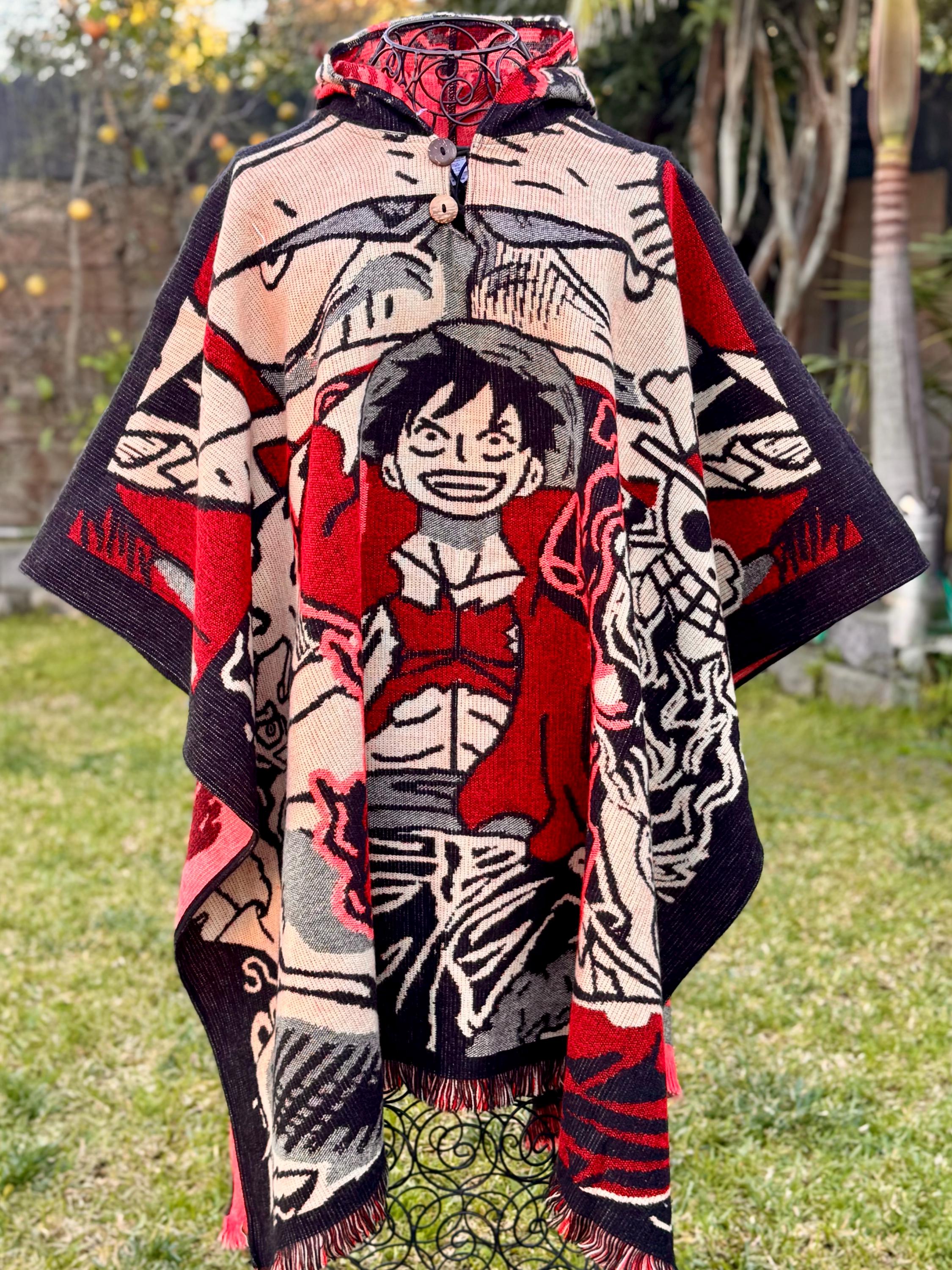 Anime Alpaca Wool Poncho: Unisex Hooded Cape, Exclusive Design - Etsy