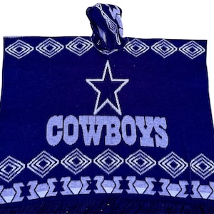 Cowboys sports poncho, hooded poncho, Alpaca wool blend poncho