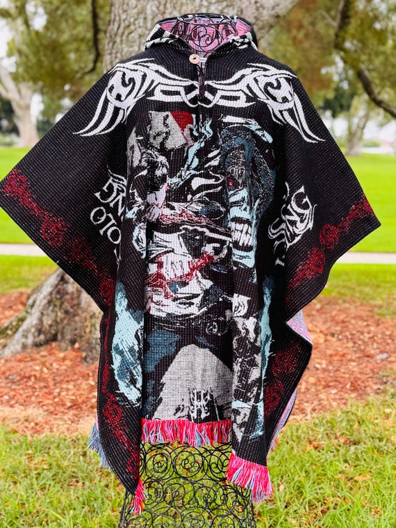 ジャケット・アウター 20471120 poncho top Anime Alpaca Wool Poncho: Unisex Hooded Cape - Etsy
