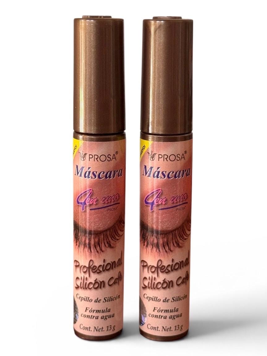 Viral Profesional Silicon Brown Mascara, Waterproof Formula, Brown, 1.3g. Set of 2