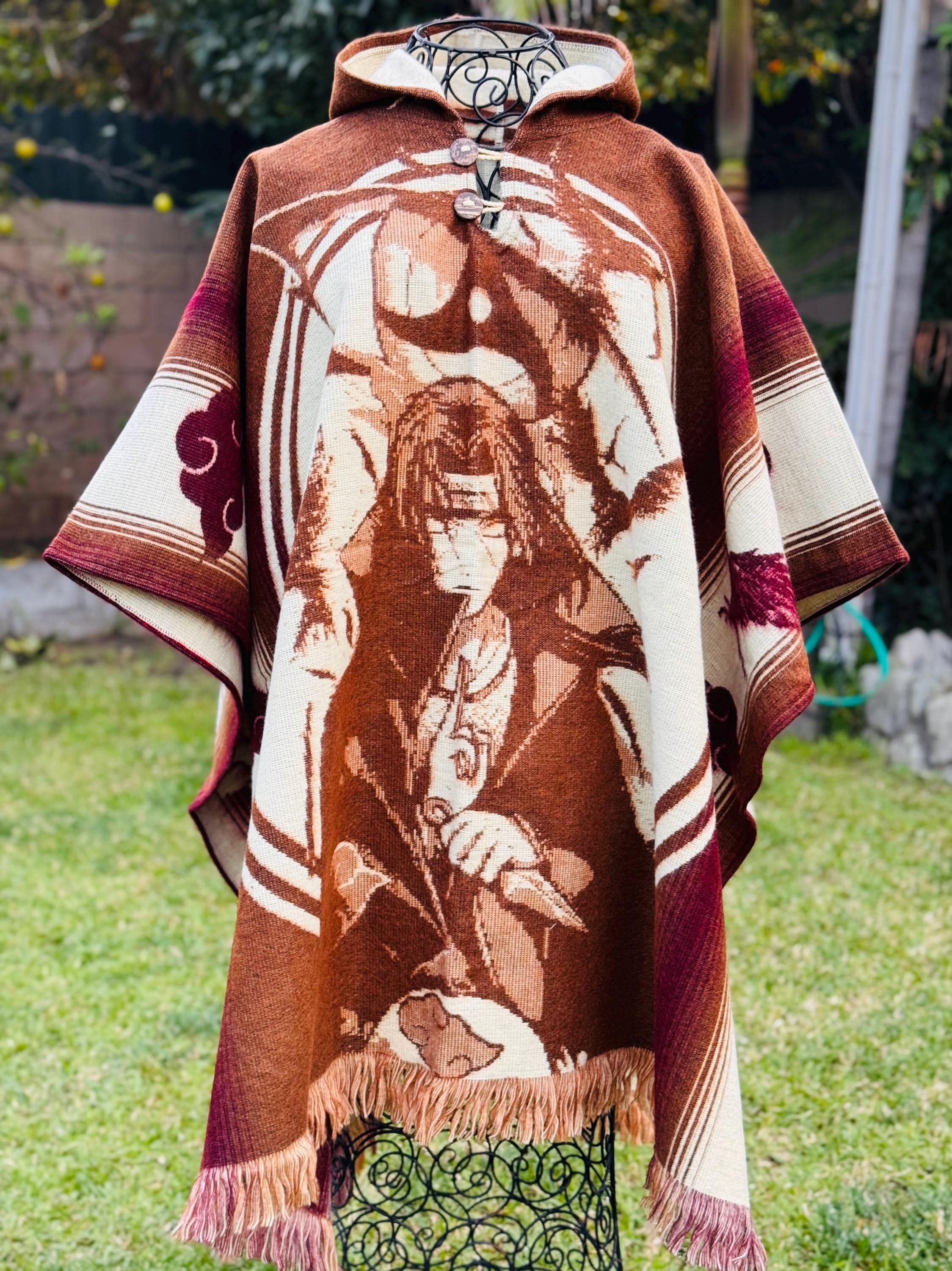 Anime Alpaca Wool Hooded Poncho: Unisex Cape - Etsy