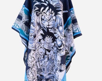 Ponczo z kapturem z wełny alpaki w stylu anime: ekskluzywny design