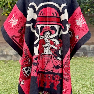Anime Alpaca Wool Hooded Poncho: Unisex Cape