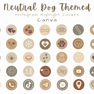 60 Neutrale Hunde Themen Instagram Story Highlight Cover, Dog Instagram, Hunde und Welpen, Instagram Highlight Art, minimalistische Highlight Icons