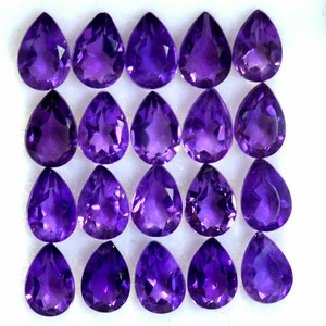 Natural Amethyst Pear Faceted Cut Loose Certified Gemstone Untreated Lot Ready for Jewelry Setting