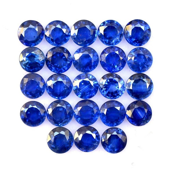 Natural Blue Sapphire Round Faceted Cut Loose Certified Gemstone Untreated Lot Ready for Jewelry Setting