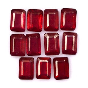 Natural Ruby Octagon Faceted Cut Loose Certified Gemstone Untreated Lot Ready for Jewelry Setting