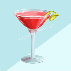Cosmopolitan Drink + Recipe Poster (Single-Digital Download)