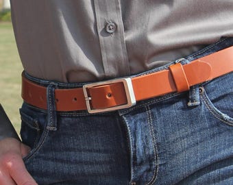 Ceinture en cuir pleine fleur faite main : ceinture beige végane noire pour femme, fabriquée au Canada