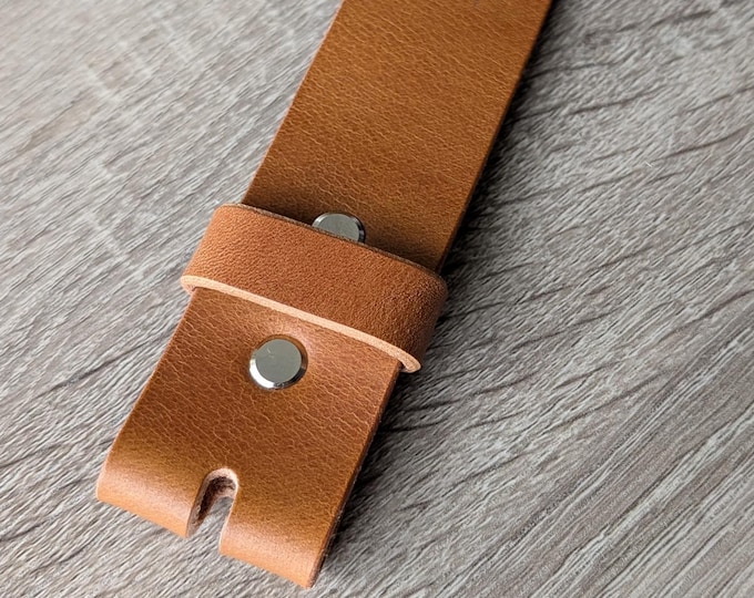 light brown Full Grain Leather Strap 1.5” (38mm) – Premium Leather Belt Strap Replacement – Black, Dark Brown, Tan – Made in Canada
