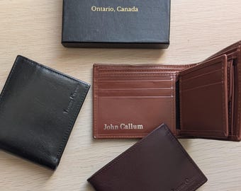 Custom Leather Wallet, Personalized Leather Wallet, Full Grain Leather, Boyfriend Gift for Men, Gift for Dad, Anniversary Gift for Him