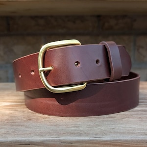 Brass Buckle Dark Brown leather Belt, Casual Handmade Belt, Full grain leather, Made in Canada, Gift for him, Gifts for her, Veg Tan leather