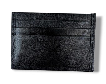 Minimalist Lamb Leather Card Wallet: RFID Blocking, Custom Initials