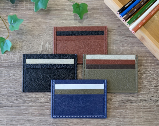 Sleek Full Grain Leather Credit Card Holder - Minimalist & Durable