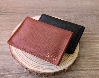 Leather card holder - bifold wallet