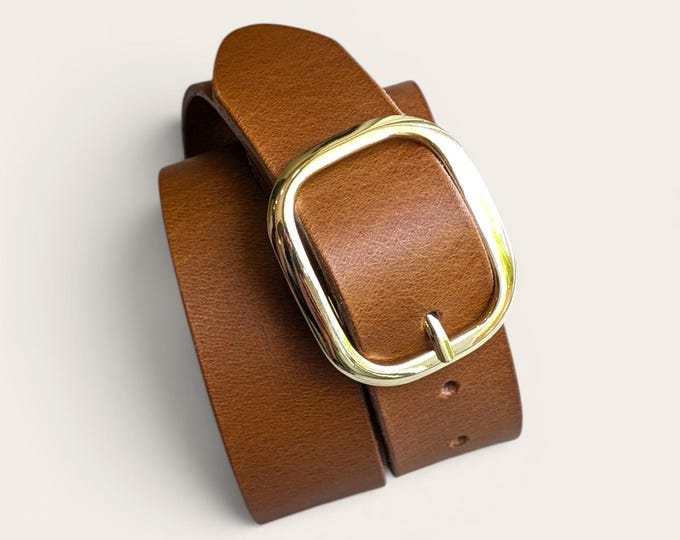 Women's Brown Belt, Brown Leather Waist Belt, Full Grain Leather Belt Made in Canada, Vachetta Leather Belt, High Waisted Belt, Gift for Her