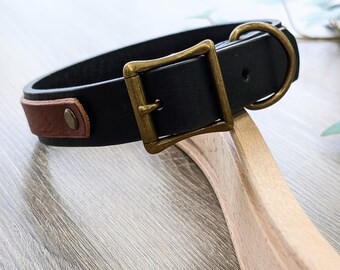 Leather Dog Collar. Personalize. Full Grain Leather