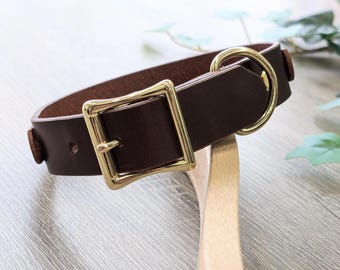 Leather Dog Collar. Personalize. Full Grain Leather
