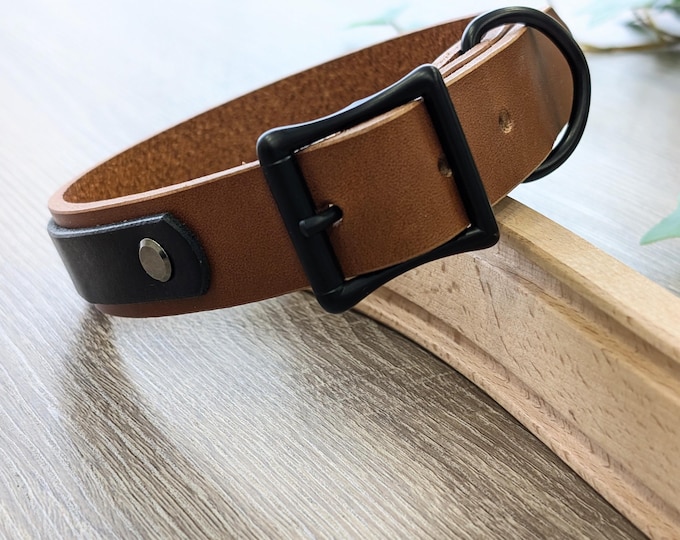 Personalized Full Grain Leather Dog Collar: Handmade in Canada