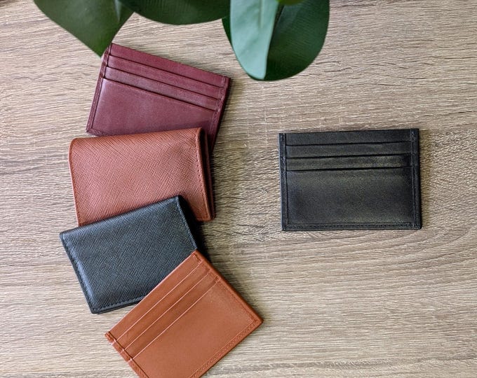 Leather card holder - bifold wallet
