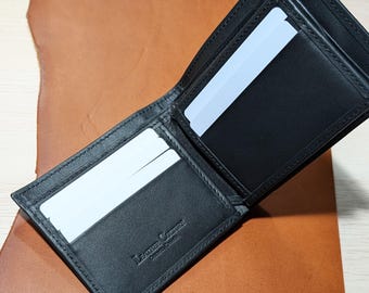 Leather wallet with coin pocket
