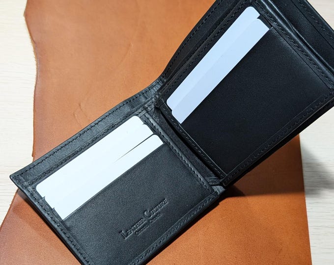 Leather wallet with coin pocket