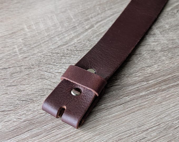 Red Brown Full Grain Leather Strap 1.5” (38mm) – Replacement Strap – Black, Dark Brown, Tan – Made in Canada