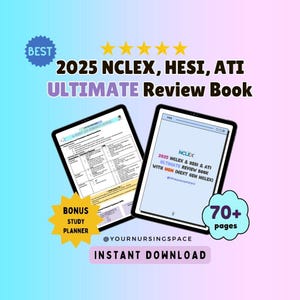 2025 NCLEX Ultimate Review Book | by Nurse June | 70 Pages + bonus | ETSY&#39;S Best Seller