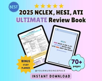 2025 NCLEX Ultimate Review Book | by Nurse June | 70 Pages + bonus | ETSY&#39;S Best Seller