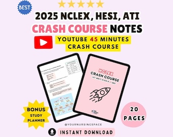 2025 NCLEX Crash Course Notes | High-Yield Study Guide & Test-Taking Strategies | 45 mins YouTube Crash Course Notes