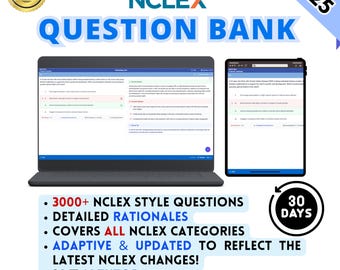 3,000+ NCLEX Question Bank Platform 30 days Access | Nclex RN & PN Practice Test | High-Yield QBank with Rationales