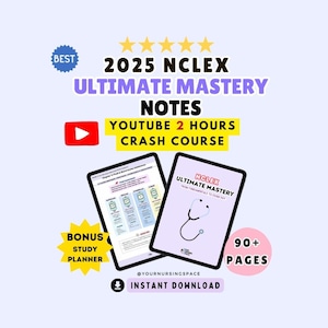 Notatki z 2025 NCLEX Ultimate Mastery | Przewodnik do nauki NCLEX High-Yield z mnemonikami, strategiami testowymi | 3 godziny notatek z kursu YouTube Crash Course